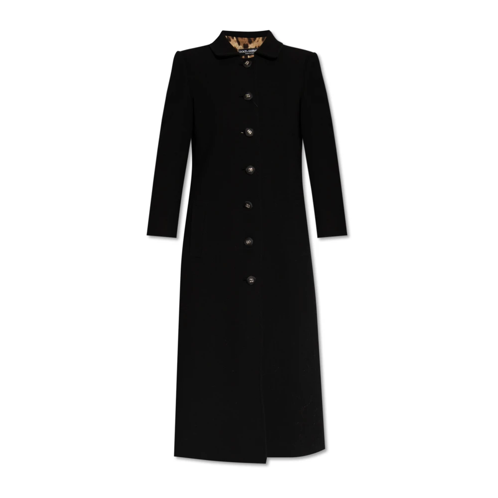 Dolce & Gabbana Women's Black Wool Coat Extra Small