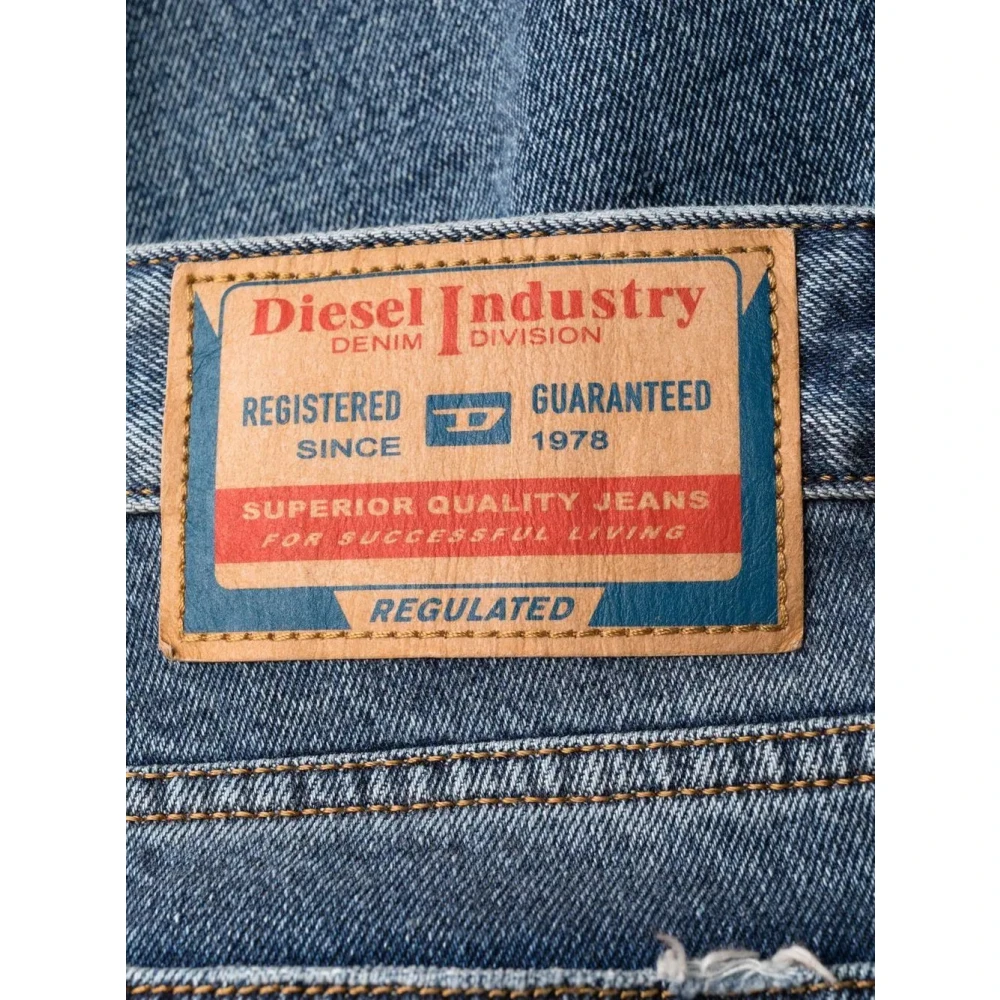 Diesel Casual Blauwe Straight Jeans Blue Heren