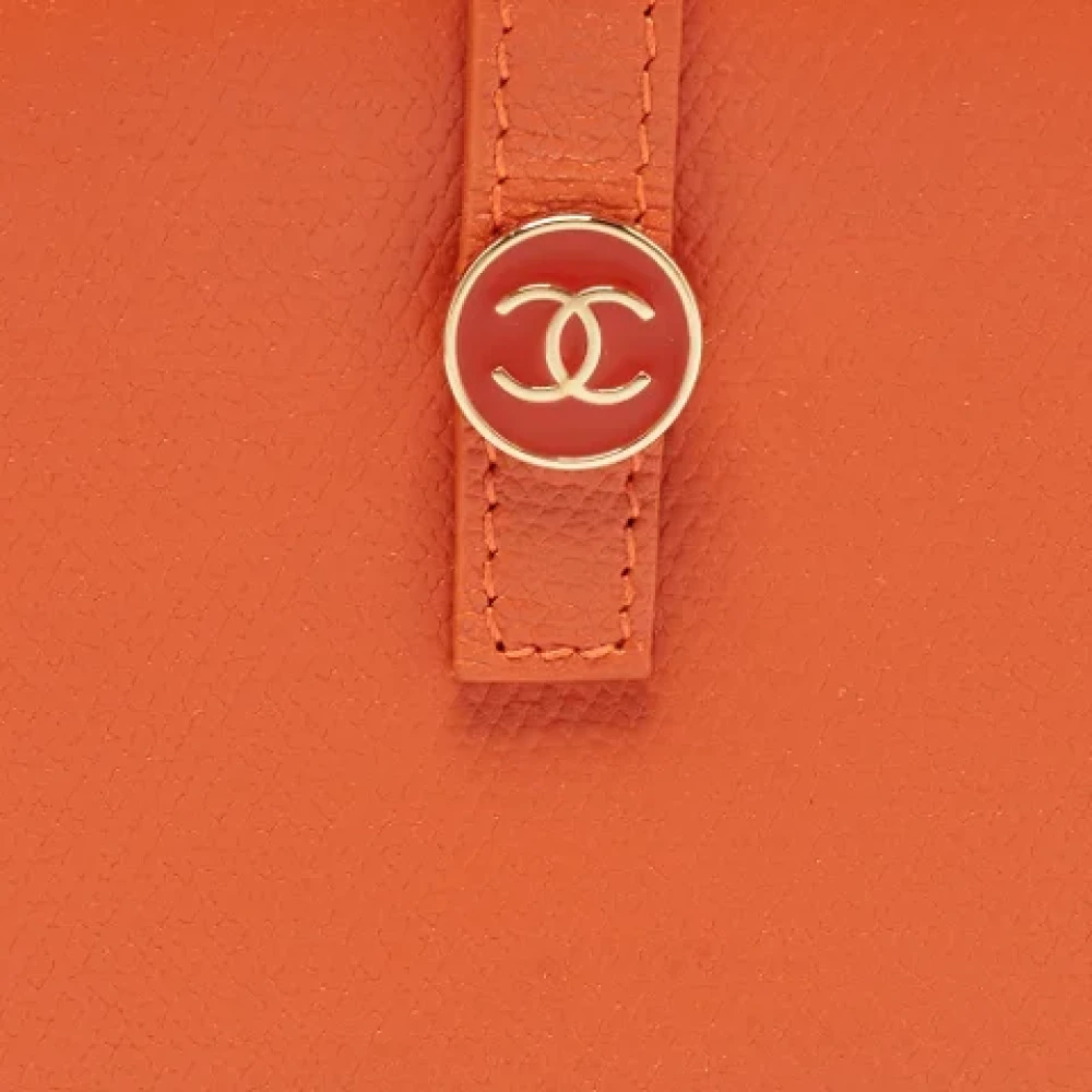 Chanel Vintage Pre-owned Leather wallets Orange Dames
