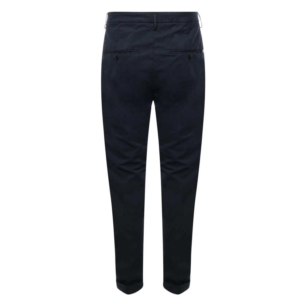 Dondup Zwarte Slim Chino Broek met Zakken Black Heren
