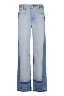 Two-Tone Straight-Leg Jeans