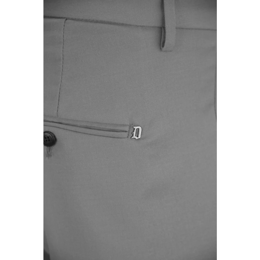 Dondup Heren wollen blend broek met knoopsluiting Gray Heren