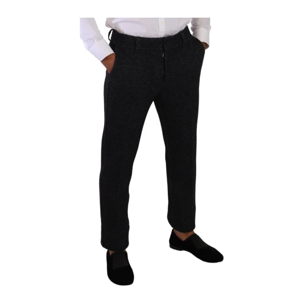 Dolce & Gabbana Luxe Wollen Blend Pantalon Black Heren