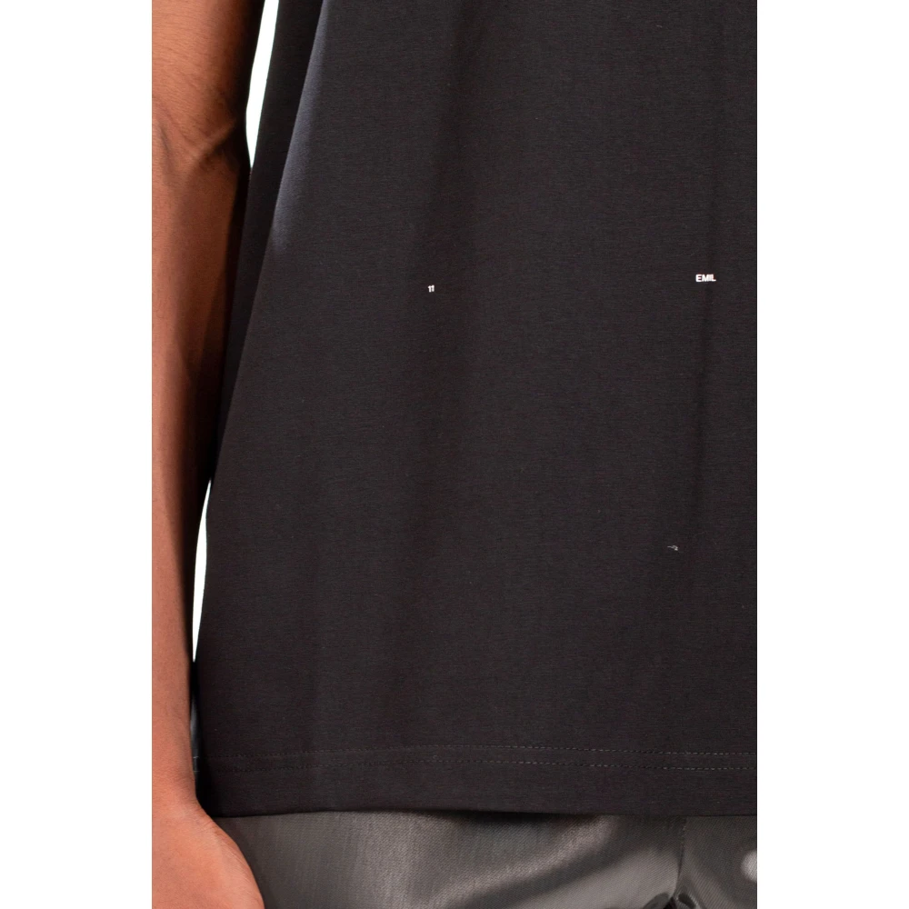 Heliot Emil Zwarte Outline Logo Tee Shirt Black Heren