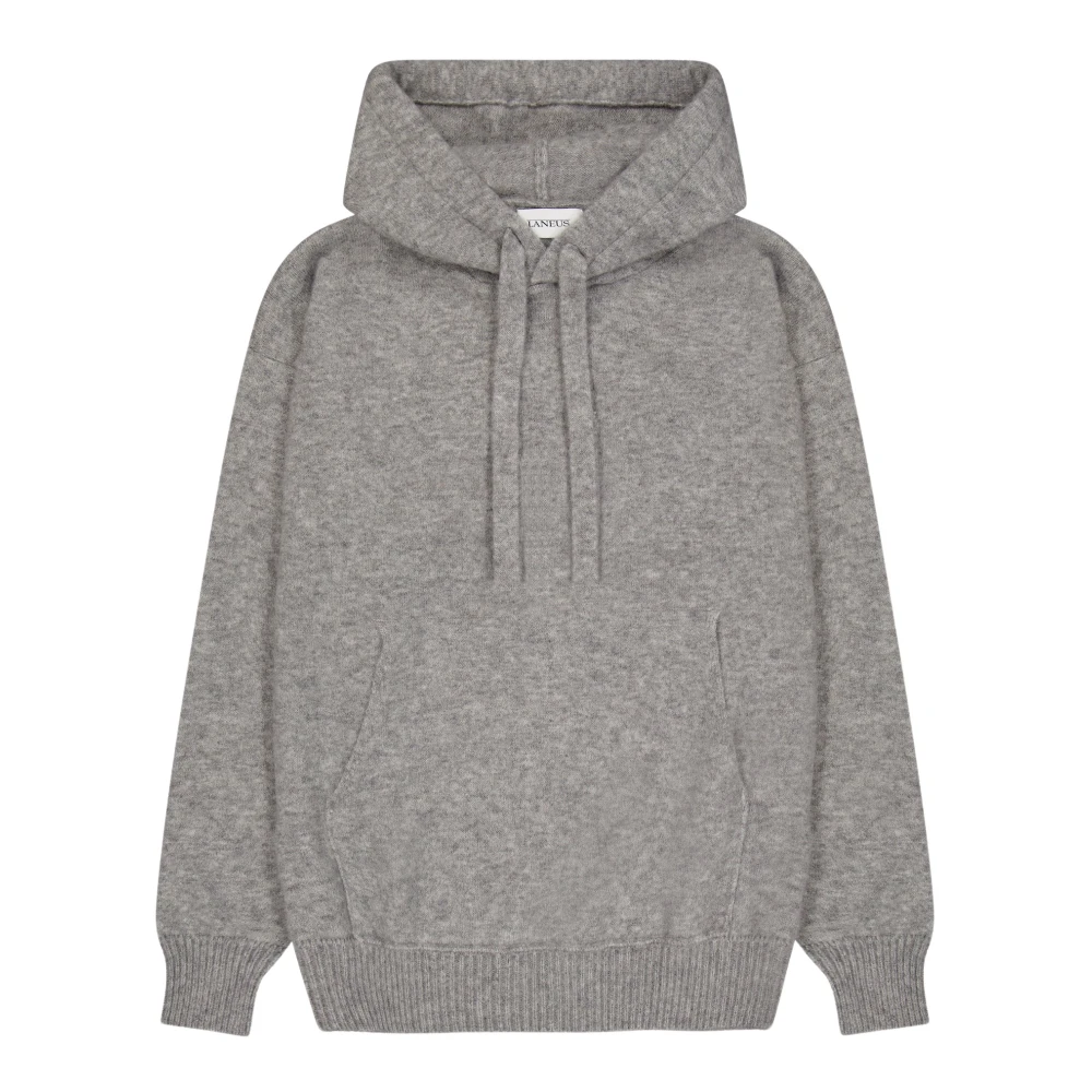 Laneus Comfortabele Hoodie in Kasjmier Zijde Gray Heren