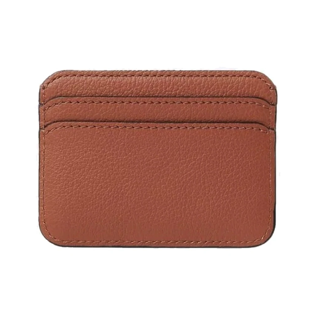 Chloé Leren kaarthouder met logodetail Brown Dames