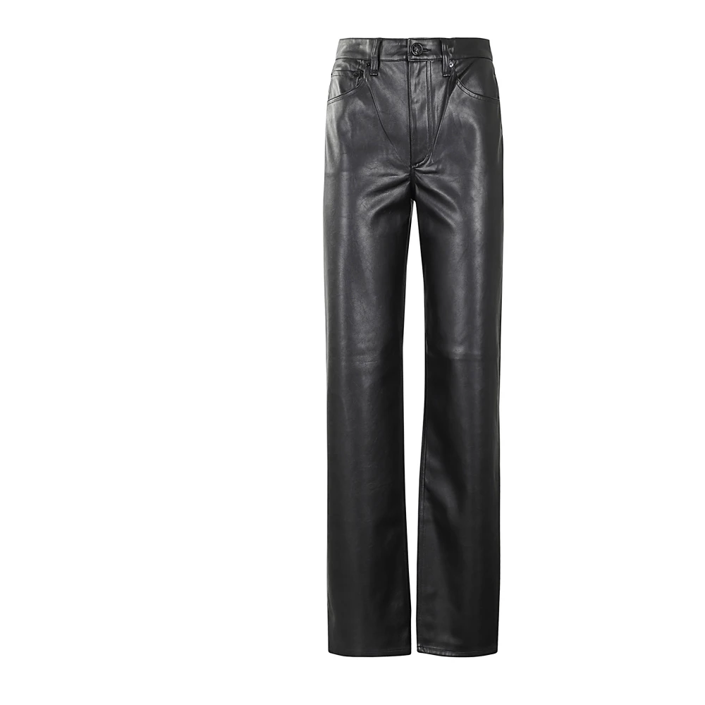 Rag & Bone Imitatie leren lange broek Black Dames