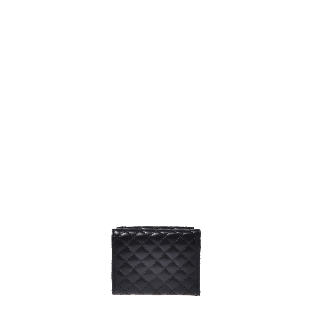 Baldinini Wallet in black quilted leather Black Dames