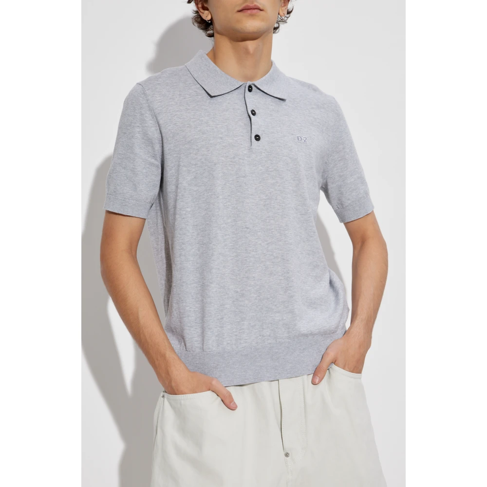 Dsquared2 Katoenen polo met logo Gray Heren