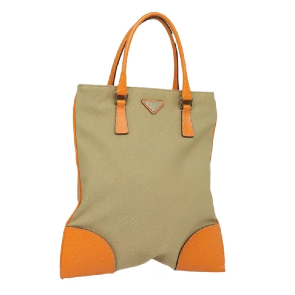 Prada Vintage Pre-owned Canvas handbags Orange Dames