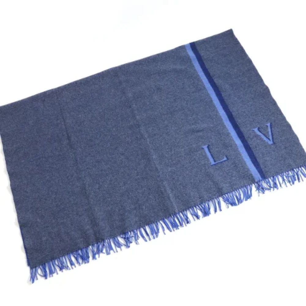 Louis Vuitton Vintage Pre-owned Wool scarves Blue Dames