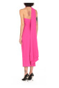 fuchsia-one-sleeve-dress-with-slanted-neckline