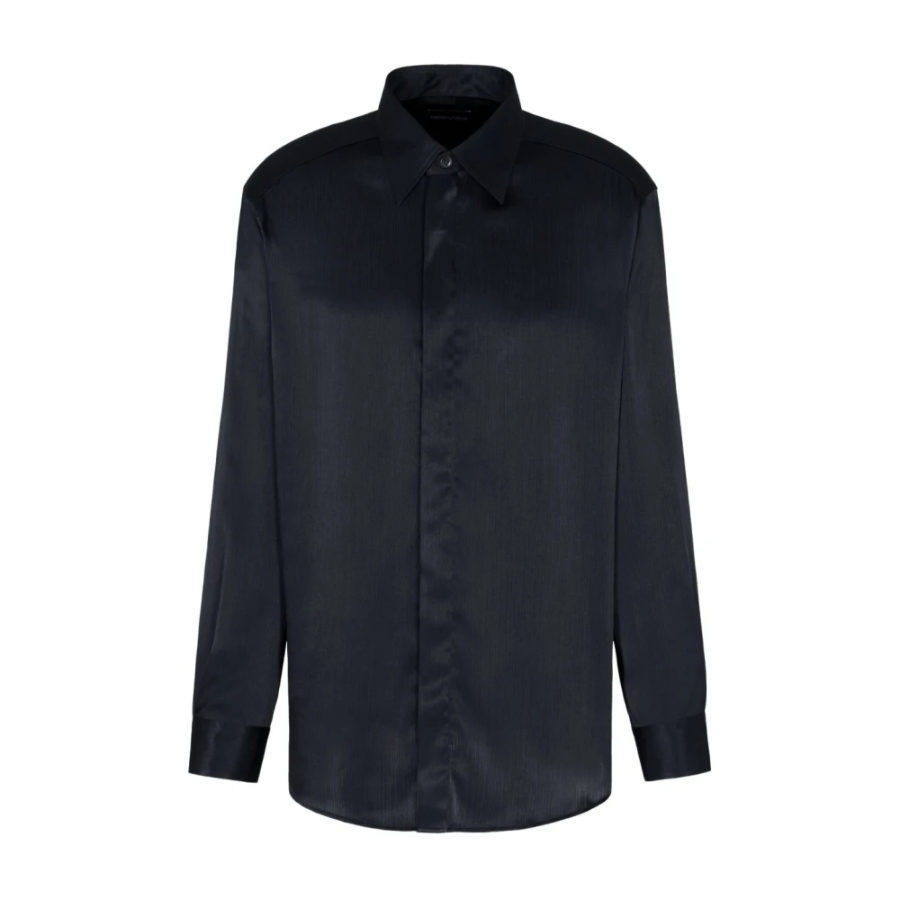 Emporio Armani Men's Black Casual Shirts, Xl, Shirts For