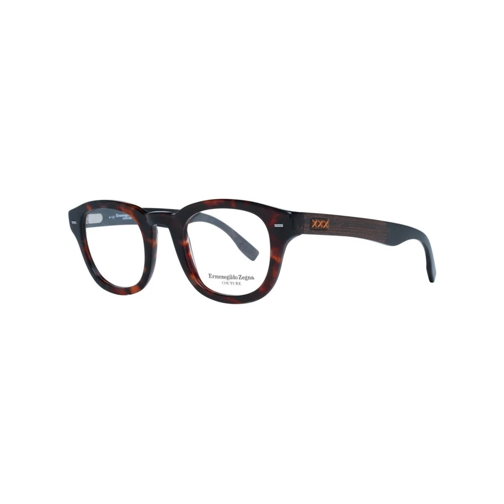 Ermenegildo Zegna Bruine ronde optische monturen met veerscharnier Brown Heren