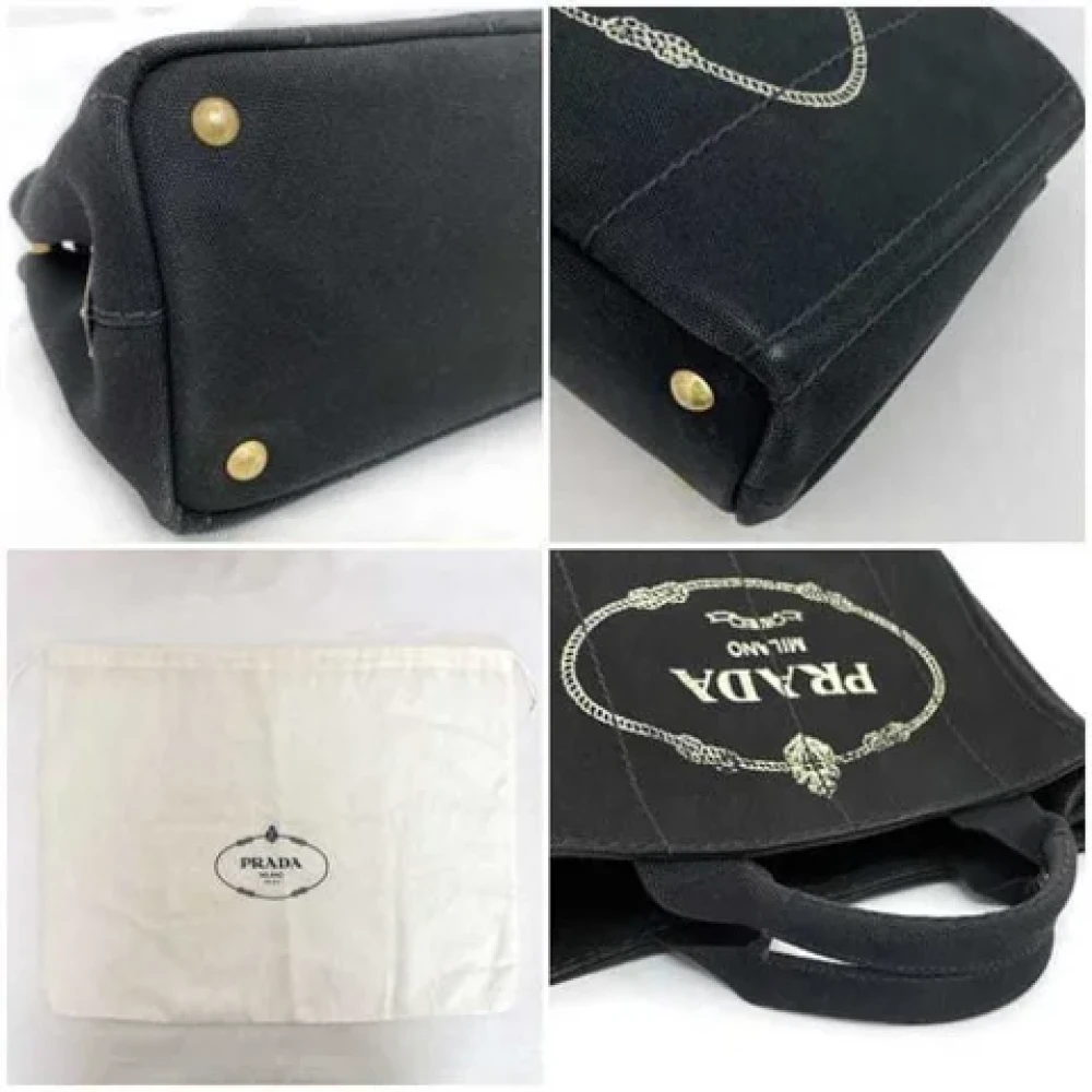 Prada Vintage Pre-owned Canvas prada-bags Black Dames