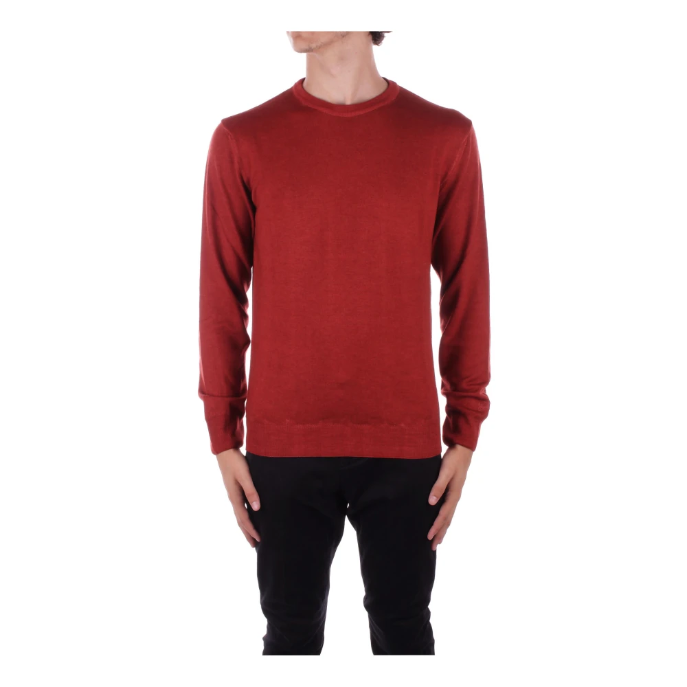 Woolrich Men's Brown Round-Neck Knitwear, S, Logo Front Jumper