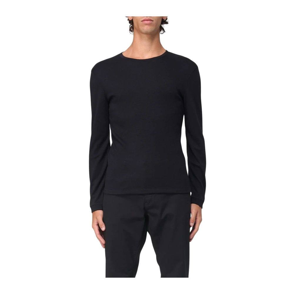 Giorgio Armani Men's Black Long Sleeve Basic Top