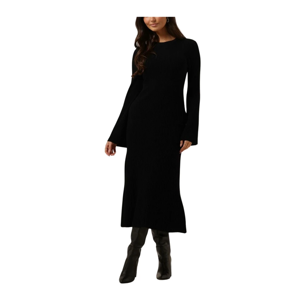 Gestuz Zwarte Wol Jurk Elegante Stijl Black Dames