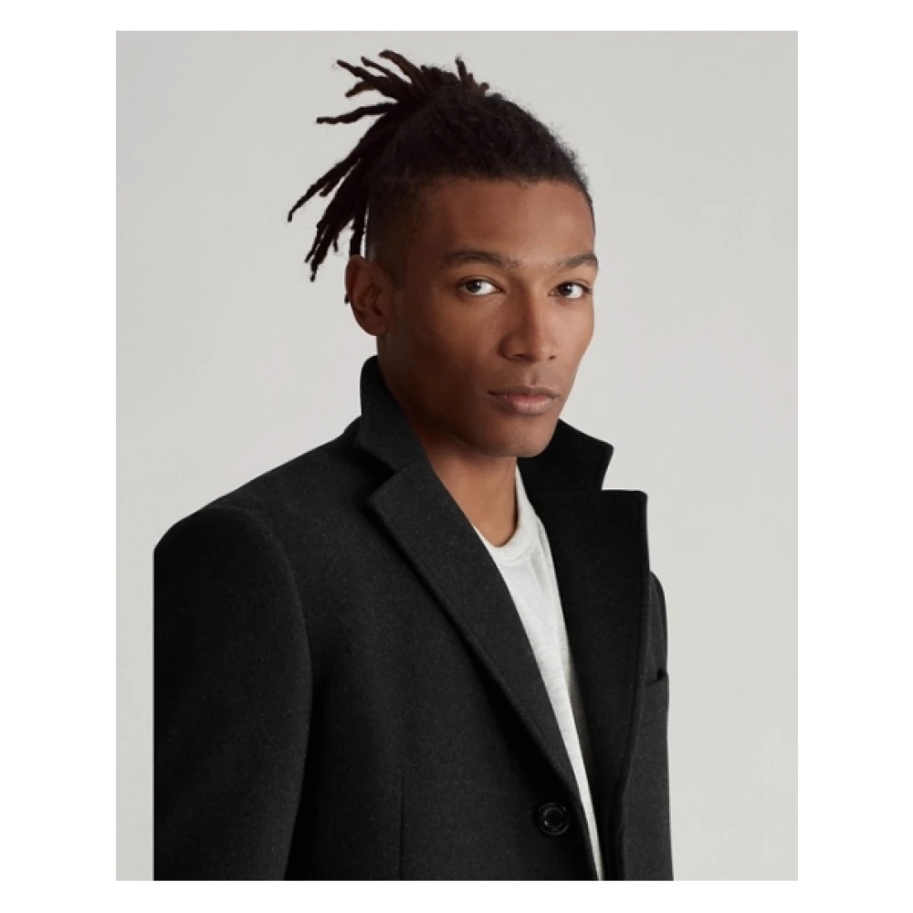 Polo Ralph Lauren Lange Wollen Jas Black Dames