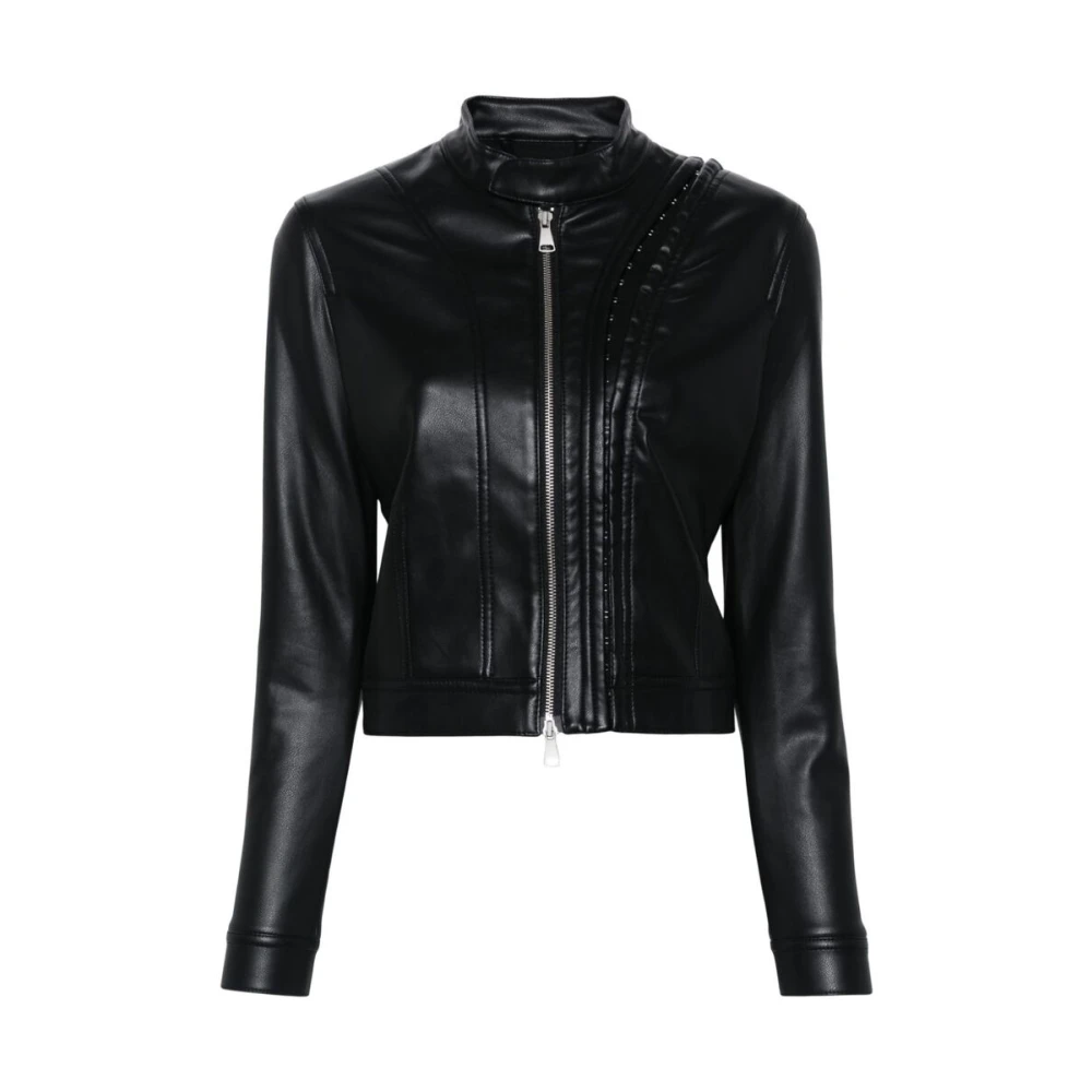 Y Project Leather Jackets Black Dames