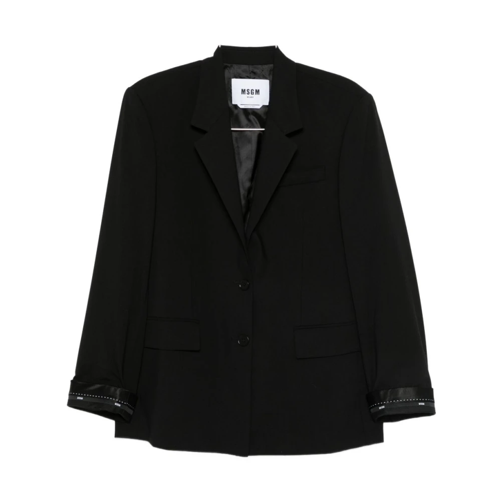 Msgm Women's Black Blazers, Xs, Clothing Outerwear Aw25