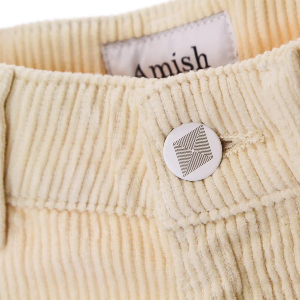 Amish Fluwelen Lange Broek met Zakken Beige Dames