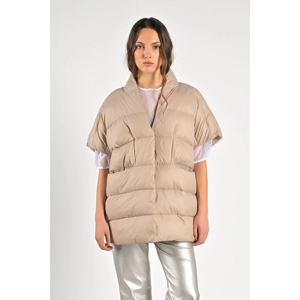 Canadian Classics Innovatieve Puffer Cape Jas Beige Dames