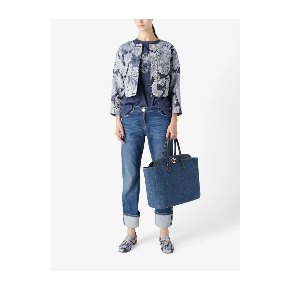Giorgio Armani Stijlvolle Ubj9 Broeken voor Mannen Blue Dames