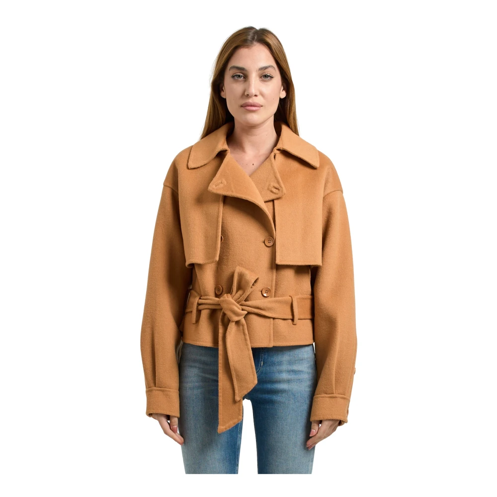 Silvian Heach Damen Beige Mäntel, Xsgröße: