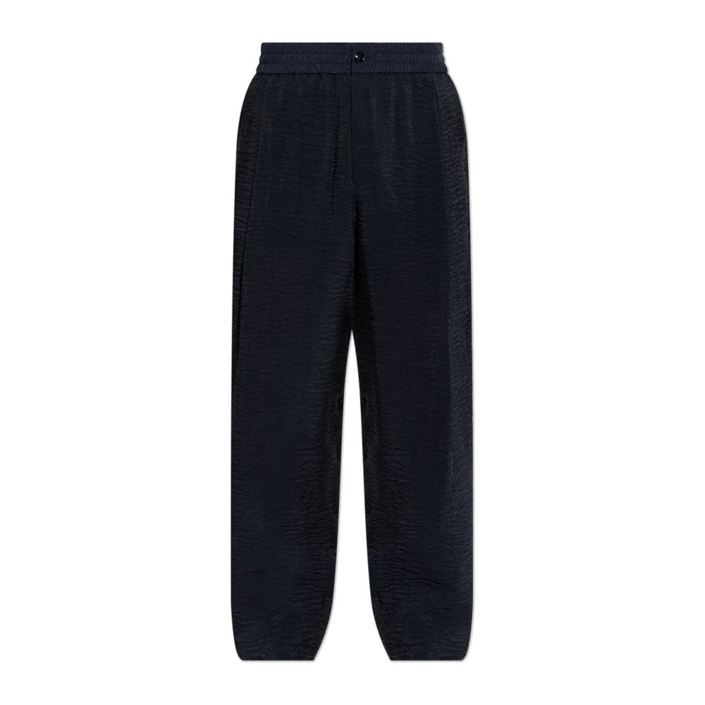 Giorgio Armani Mannelijk Blauw Broeken Heren, L, Broek Met Kreukeffect