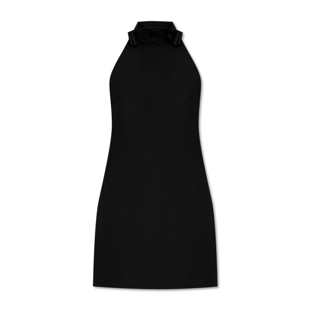 Dolce & Gabbana Mouwloze jurk met bloemenapplicatie Black Dames