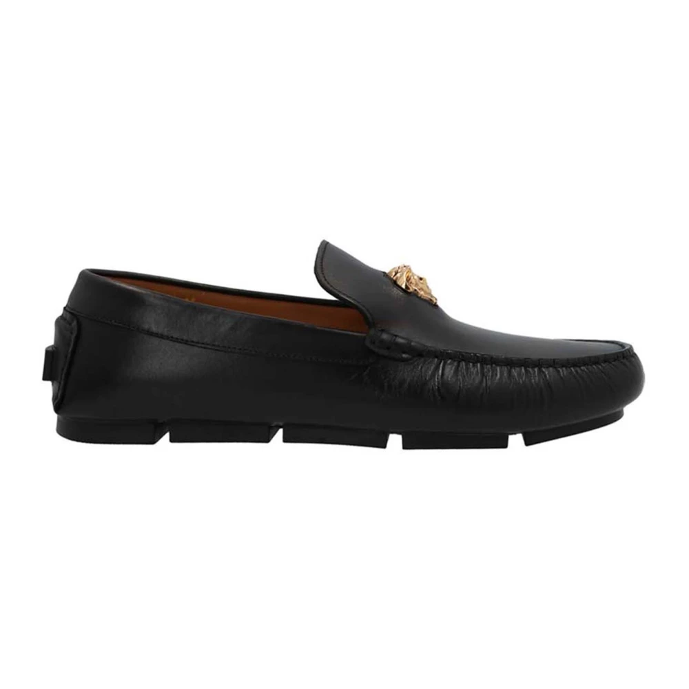 Versace Men's Black La Medusa Leather Loafers