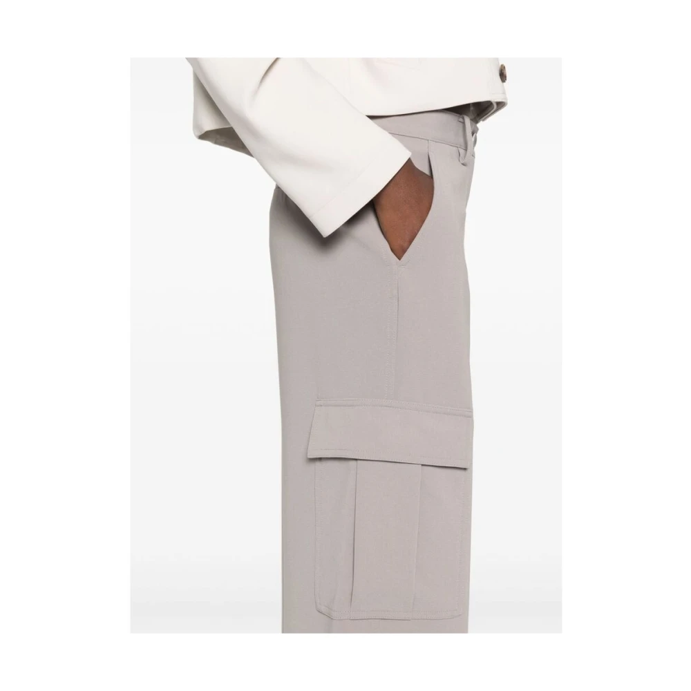 Theory Taupe Bruine Wide Leg Cargo Broek Gray Dames