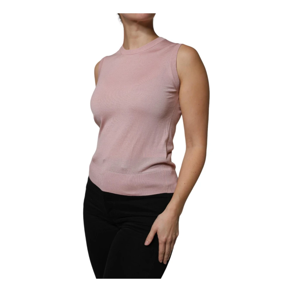 Dolce & Gabbana Roze Cashmere Zijden Tanktop Pink Dames