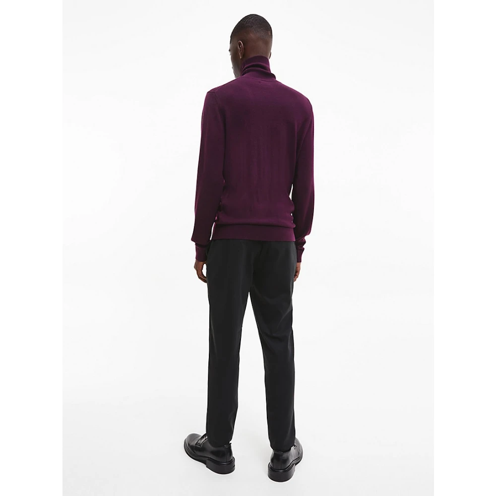 Calvin Klein Superieure Wollen Coltrui Purple Heren