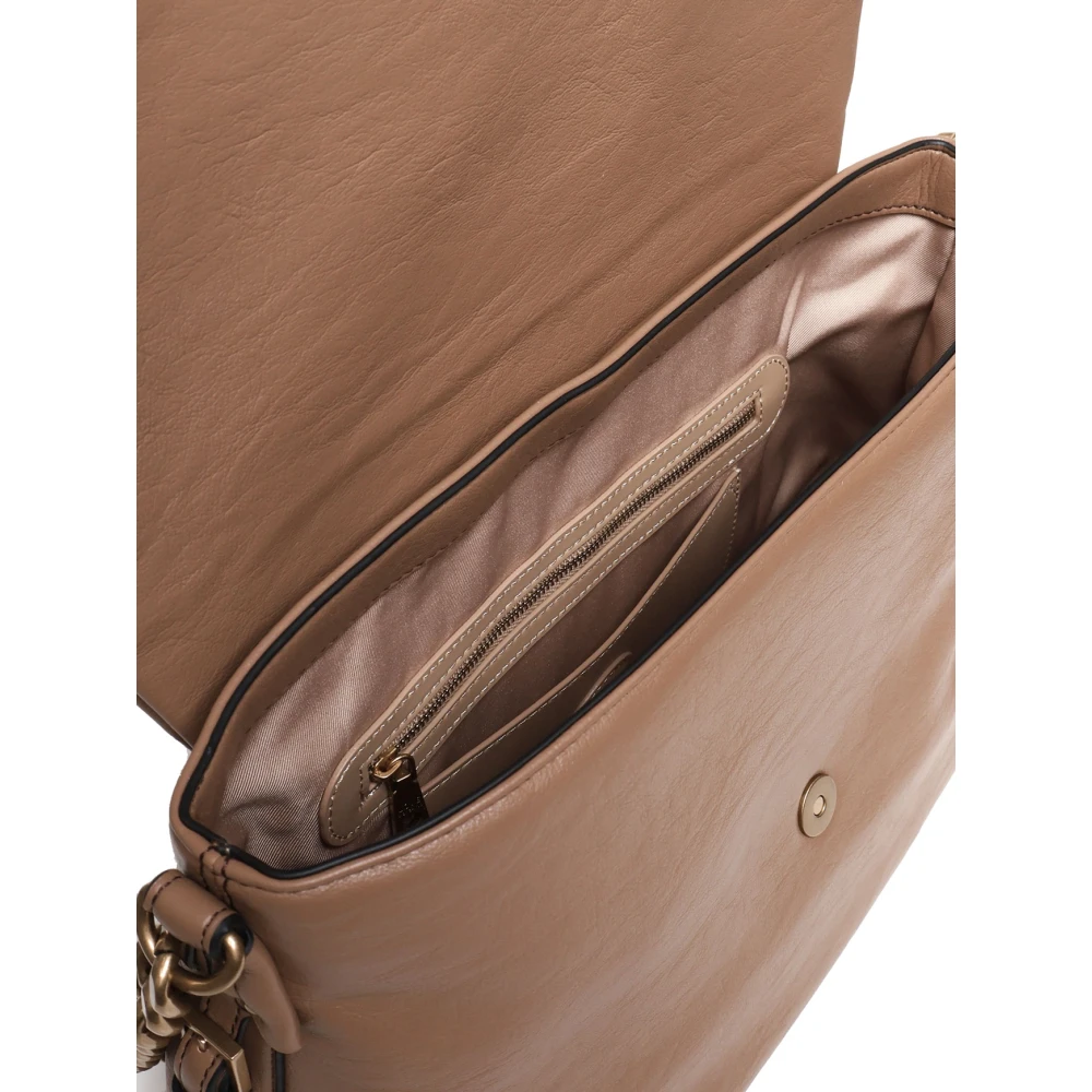 Love Moschino Zwarte schoudertas met gouden decoraties Brown Dames