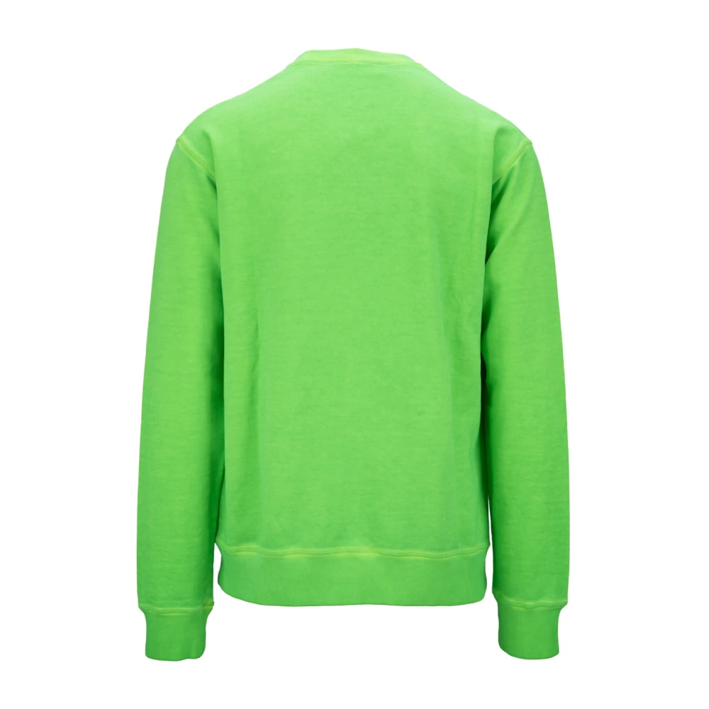 Dsquared2 Heren Pullover Sweatshirt met 'Icon' Print Green Heren