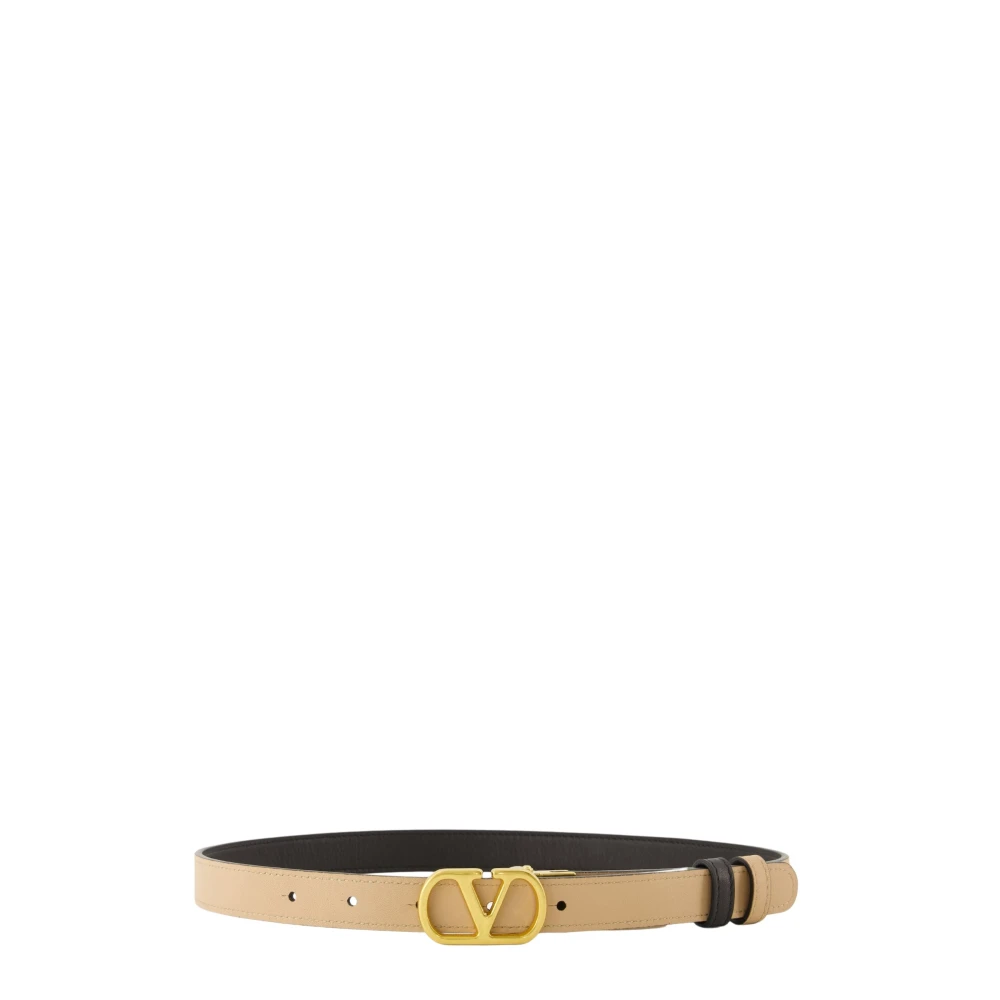 Valentino Garavani Women's Beige Vlogo Signature Reversible Belt