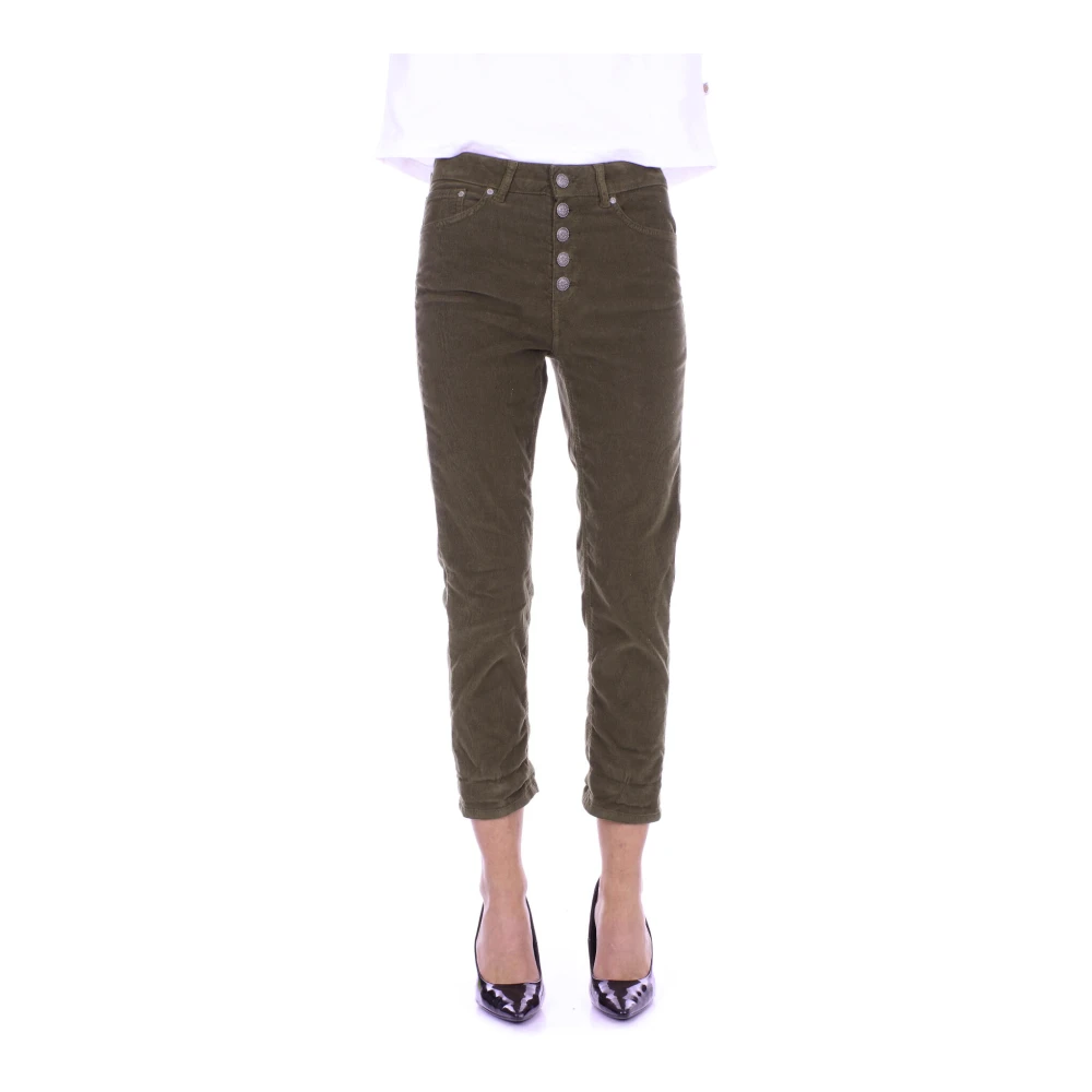Dondup Groene broek met zijlogo Green Dames
