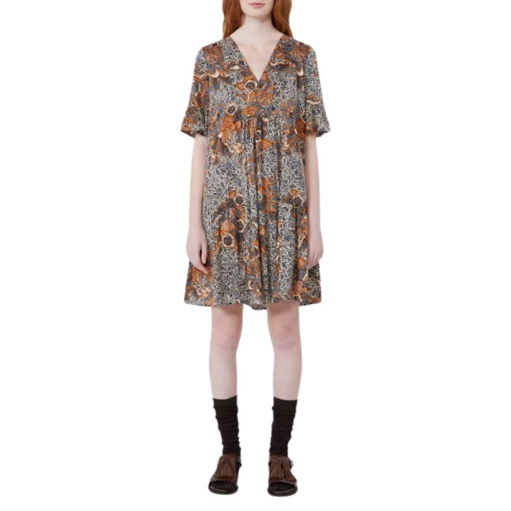 Weekend Max Mara Vrouw Multicolor Kleedjes Dames, Veelkleurig, M, Katoen, Fuoco Dress