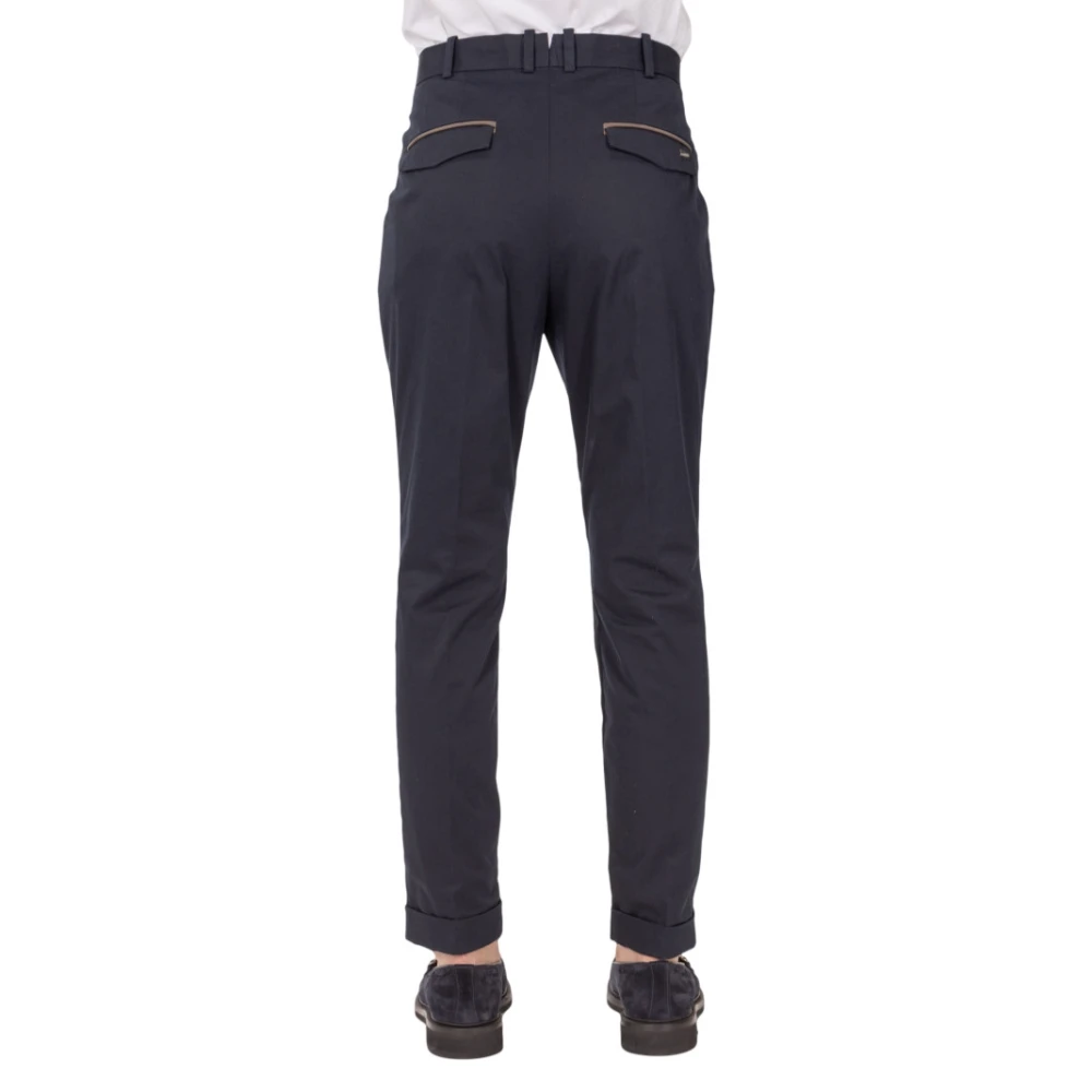 Herno Lange Broek met Plooien aan de Voorkant Blue Heren