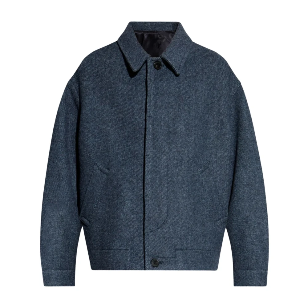 Isabel marant Grijsblauwe wollen jas lange mouwen Blue Heren
