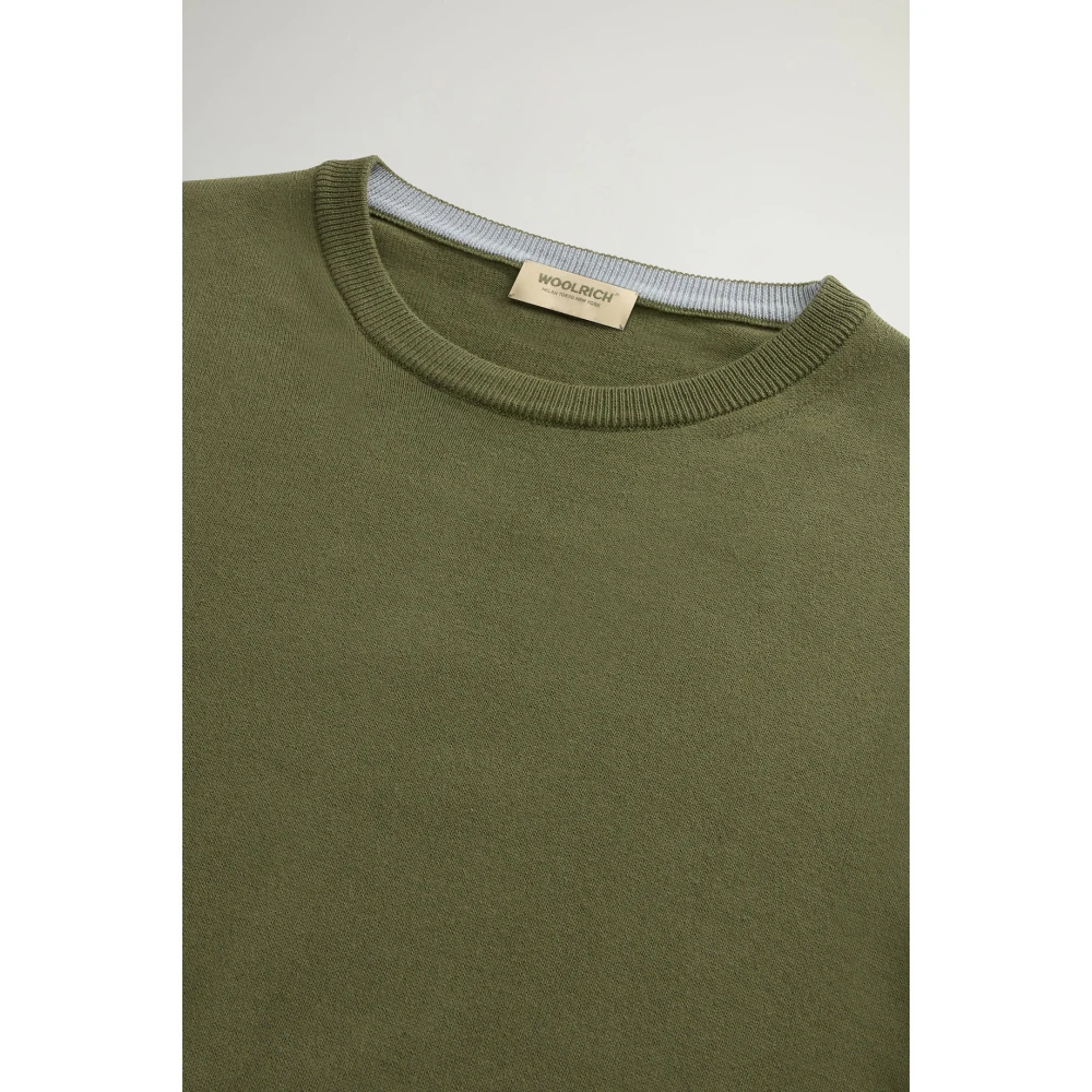 Woolrich Katoenen Crewneck Jersey Sweater Green Heren