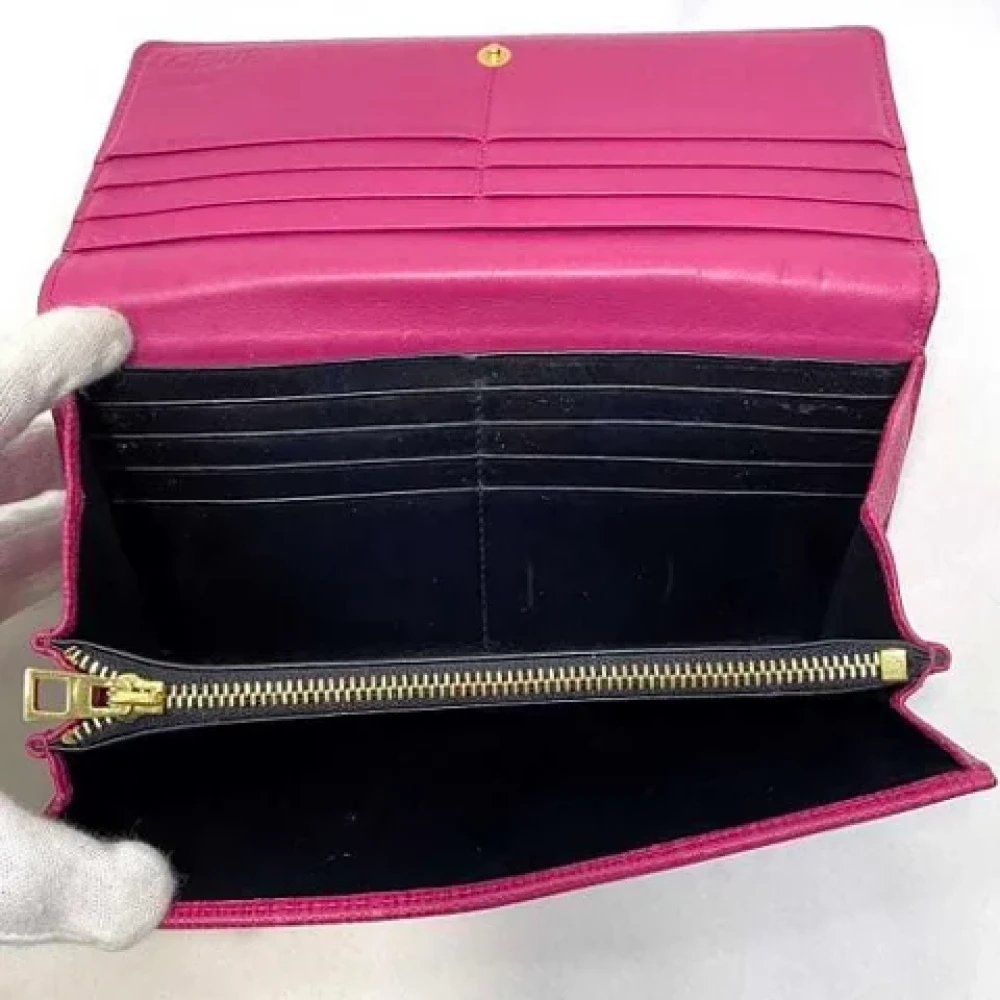 Loewe Pre-owned Leather wallets Pink Dames