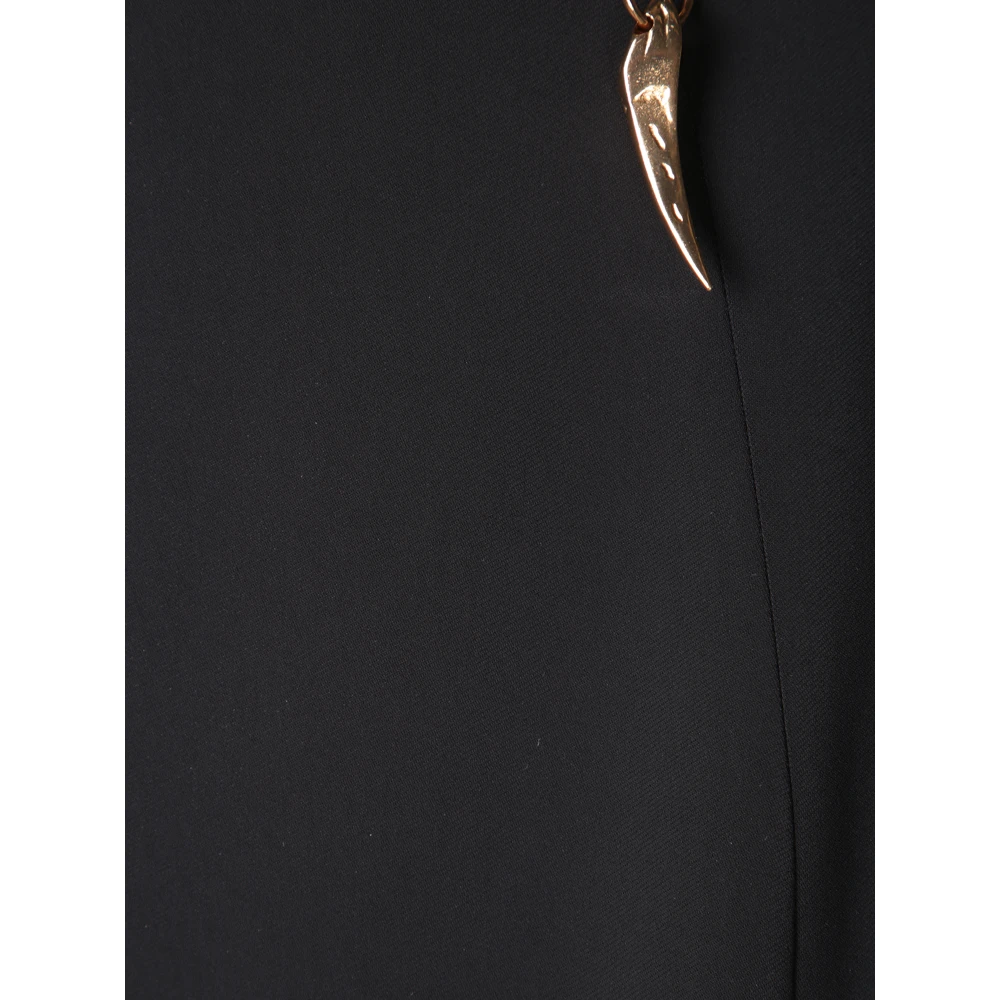 Roberto Cavalli Elegante Zwarte Asymmetrische Rok met Split Black Dames