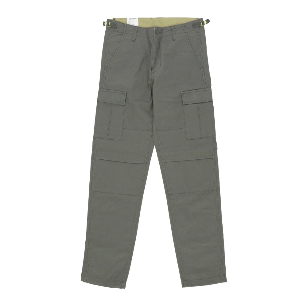 Carhartt Wip Men's Green Straight Trousers, W34 L34, Slim Fit Cargo Trousers