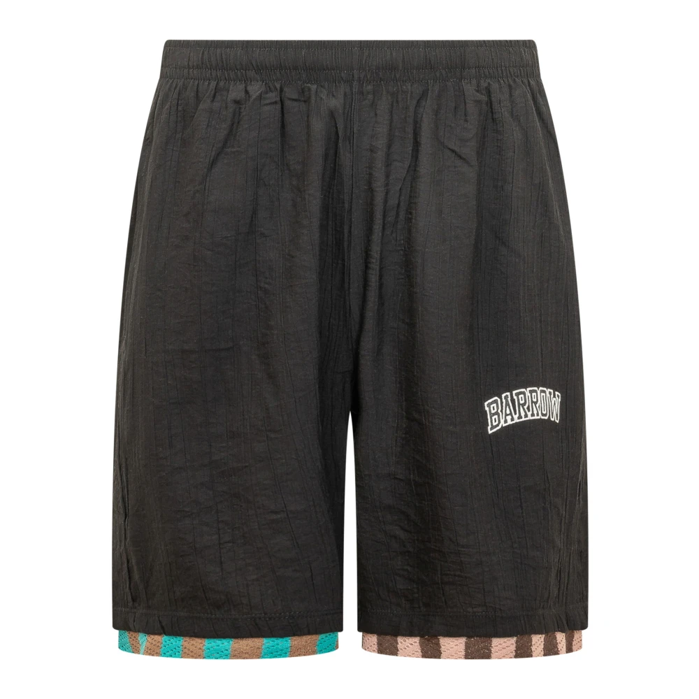 Barrow Black Casual Shorts, Male, Xs, Popeline Shorts