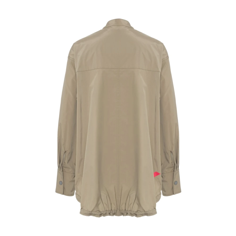 Afterlabel Groene Asymmetrische Jas met Opstaande Kraag Green Dames