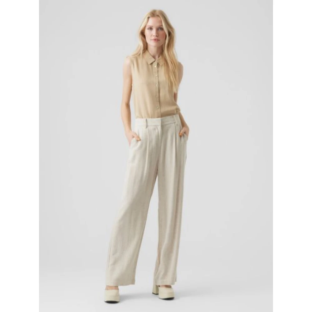 Vero Moda Wide Trousers Beige Dames