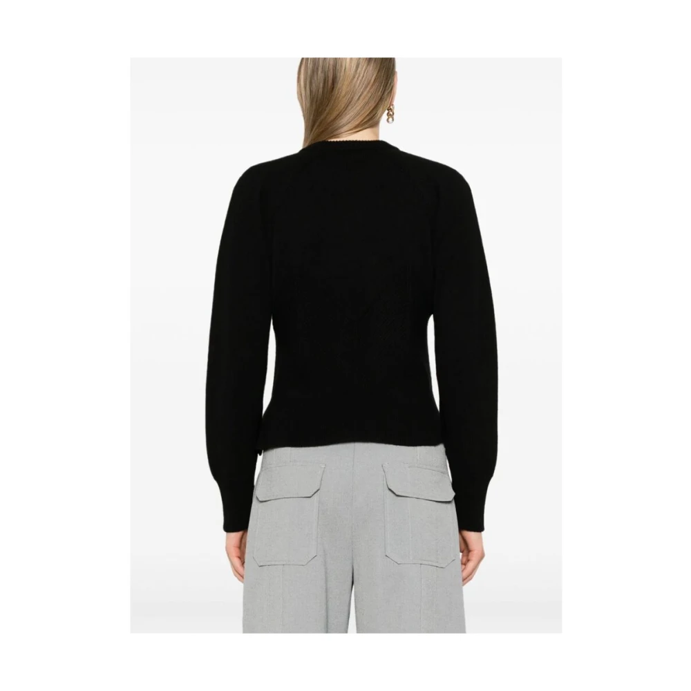alexander mcqueen Zwarte Gebreide Korset Trui Black Dames